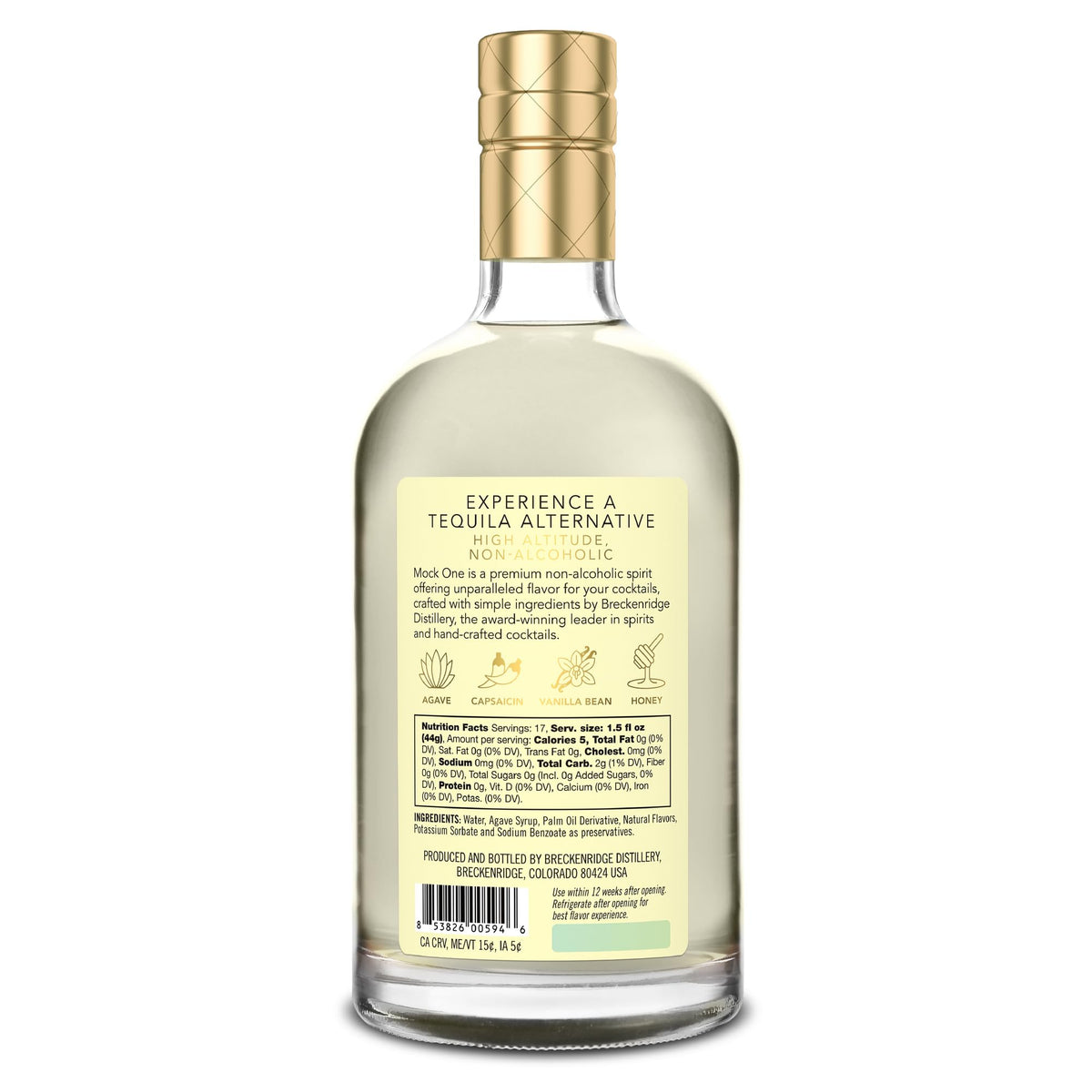 MOCK ONE Non-Alcoholic Tequila – Zero-Proof Craft by Breckenridge Distillery | 750ml