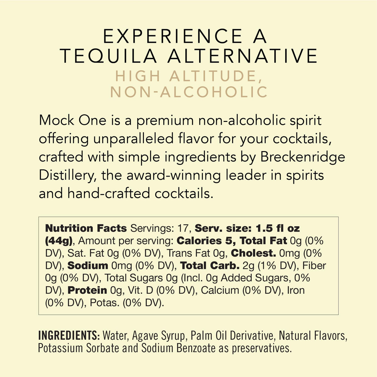 MOCK ONE Non-Alcoholic Tequila – Zero-Proof Craft by Breckenridge Distillery | 750ml