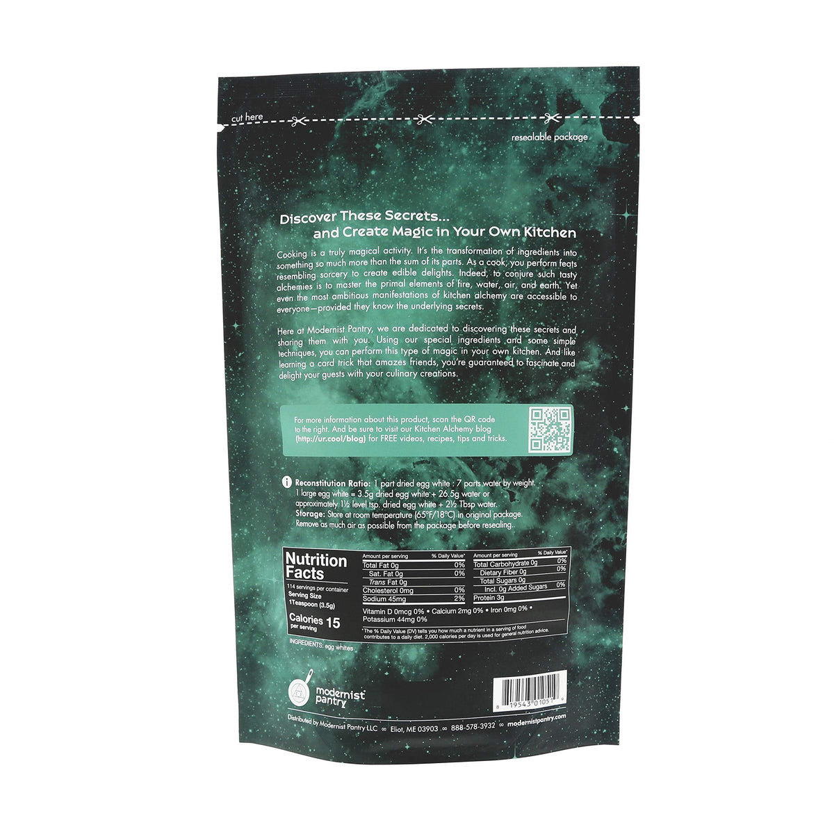 Modernist Pantry Egg White Powder – AAA Grade Albumen, Pasteurized, Gluten-Free, OU Kosher, 400g