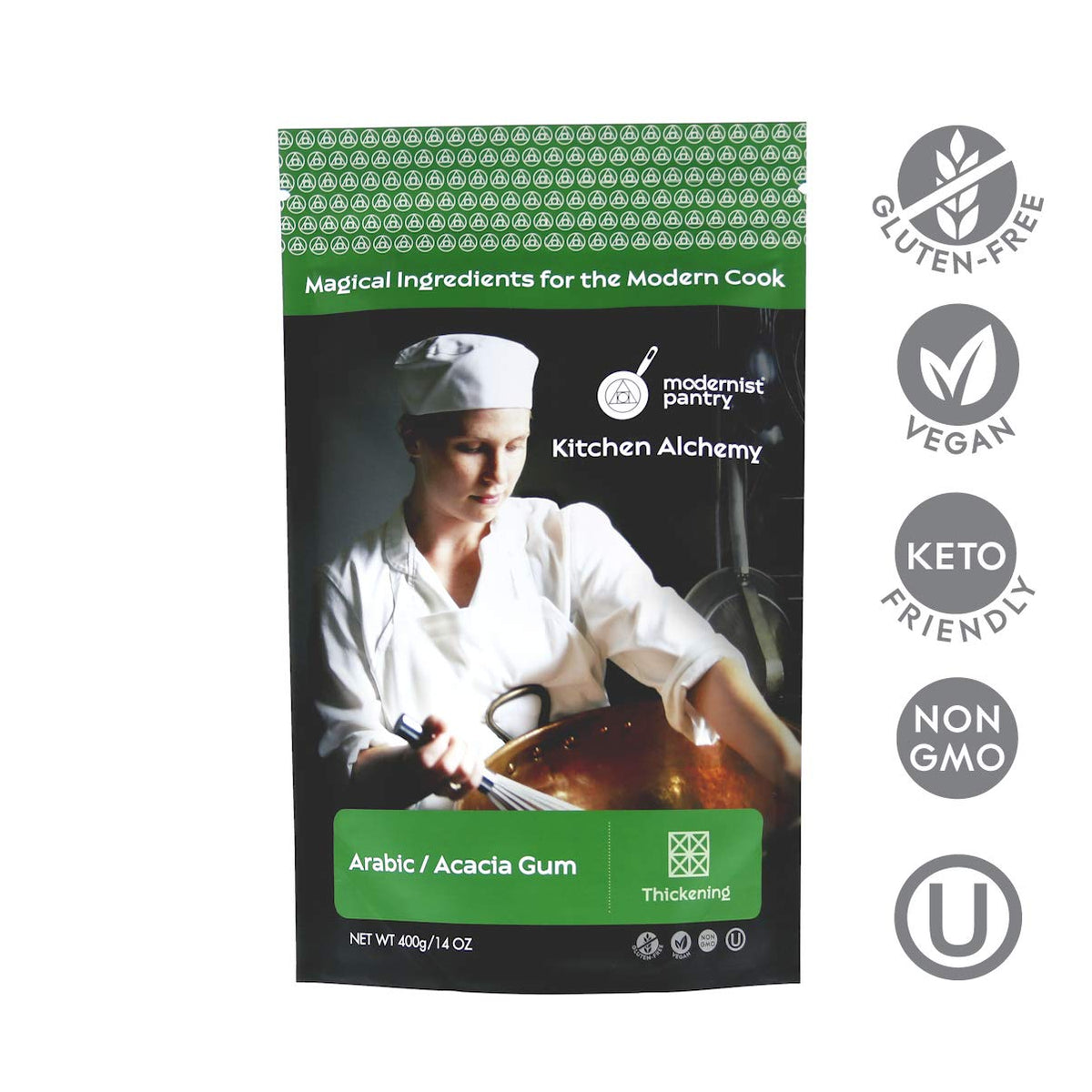 Modernist Pantry Pure Gum Arabic Powder (Acacia Gum) – Non-GMO, Gluten-Free, Vegan, OU Kosher 400g