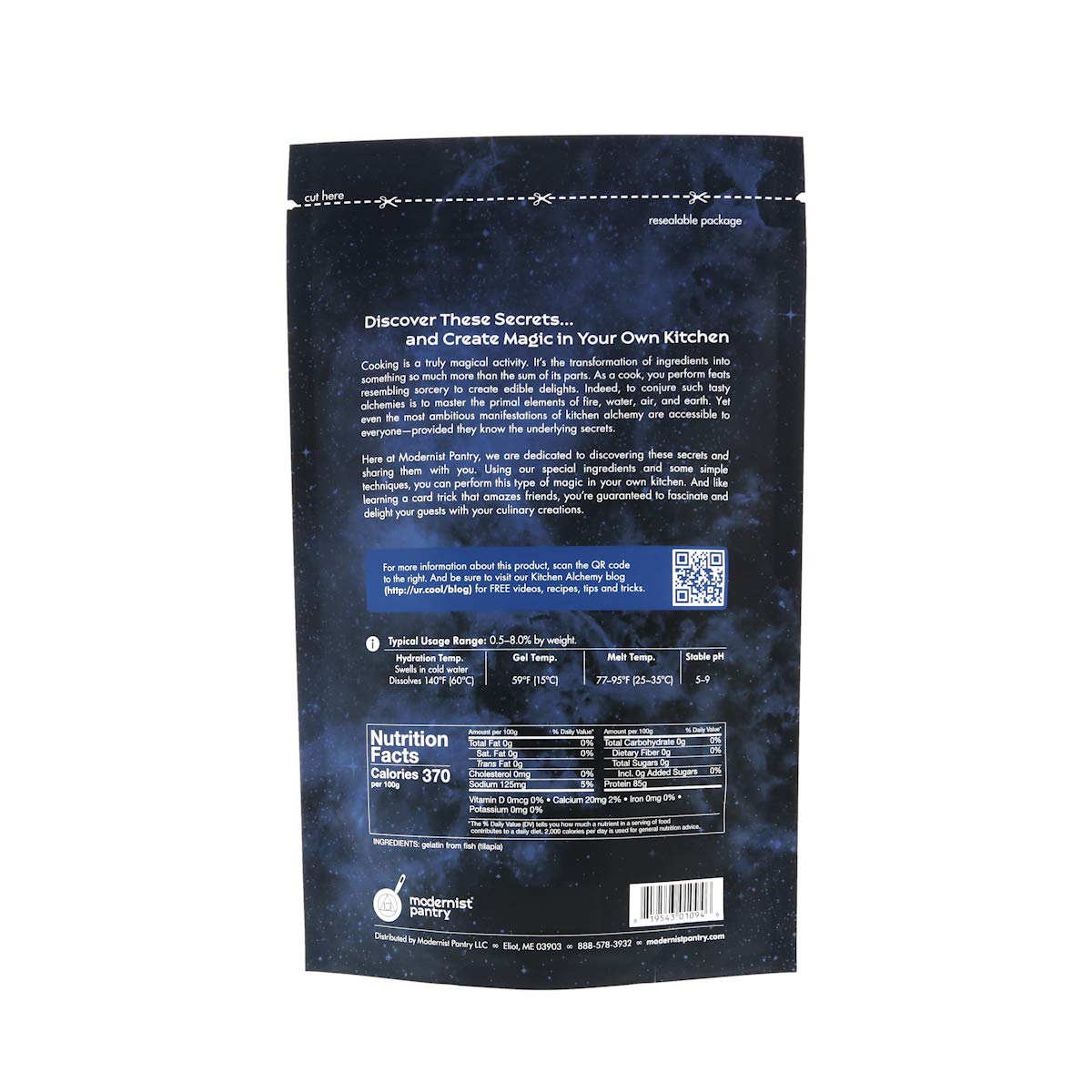 Modernist Pantry Pure Fish Gelatin Powder 250 Bloom – Gluten-Free, OU Kosher 400g