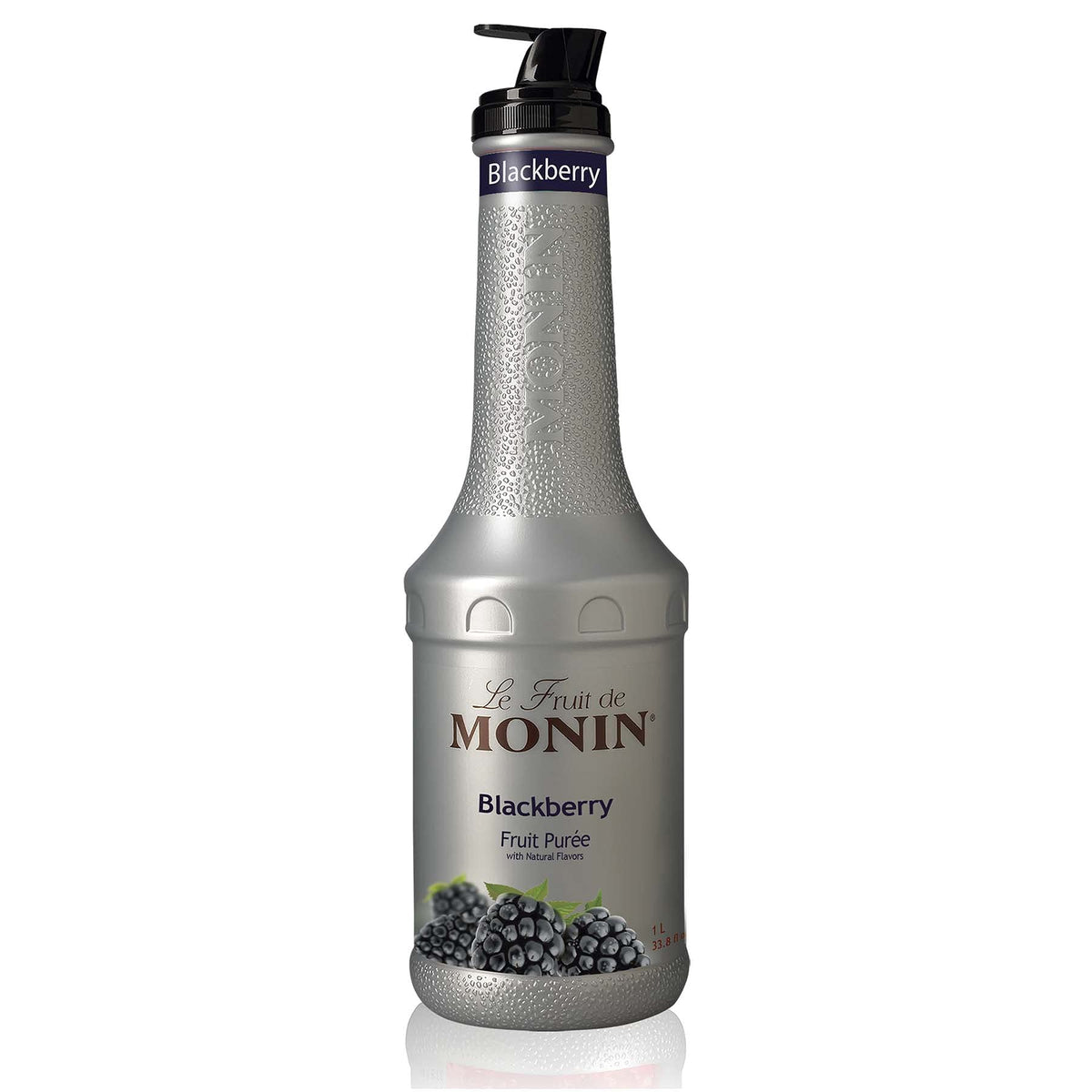 Monin Blackberry Purée | Premium Purée for Cocktails & More | Clean Label, BPA-Free Bottle (1 Liter)
