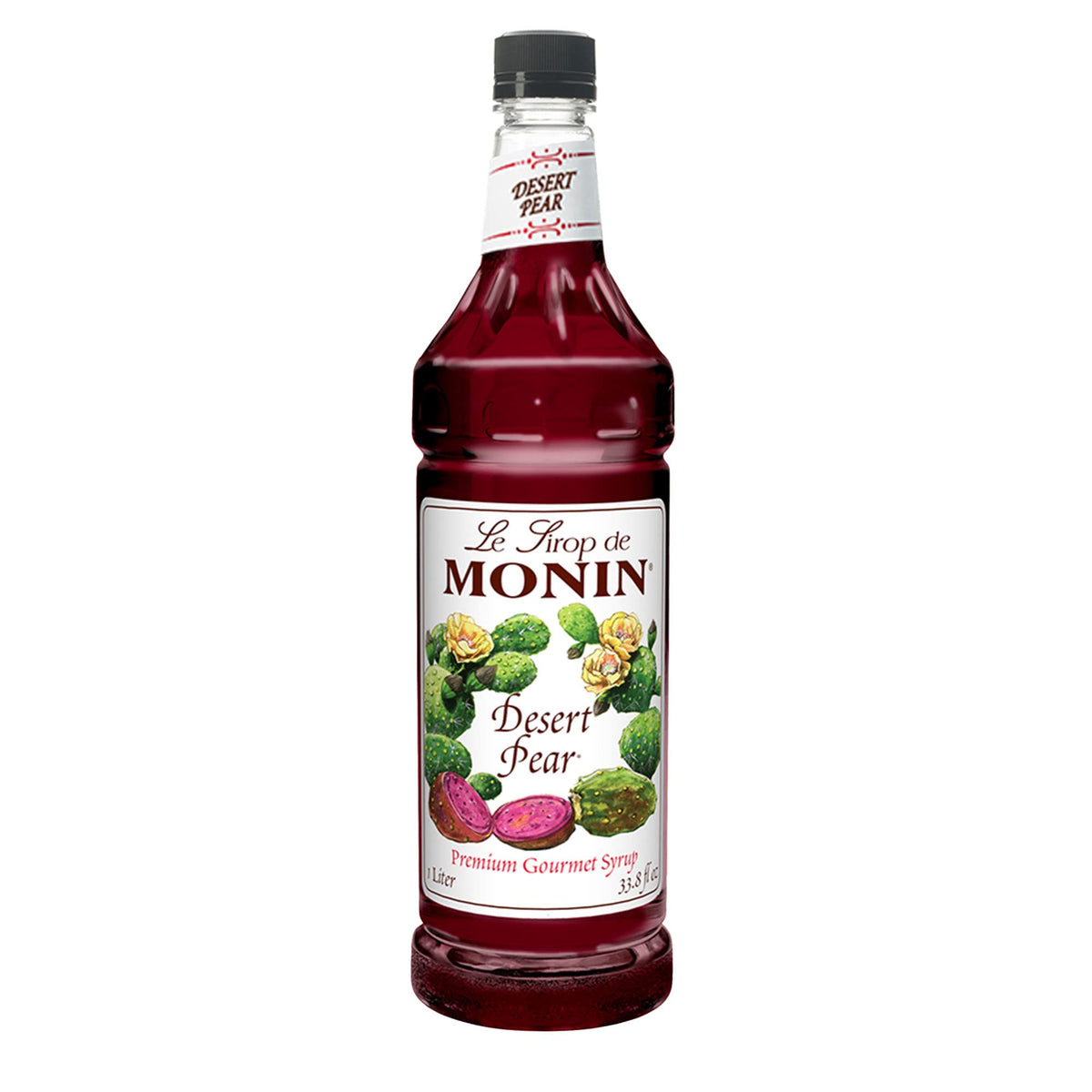 Monin Desert Pear Syrup – Bold Prickly Pear & Pear Flavor, 1 L, Non-GMO, Gluten-Free