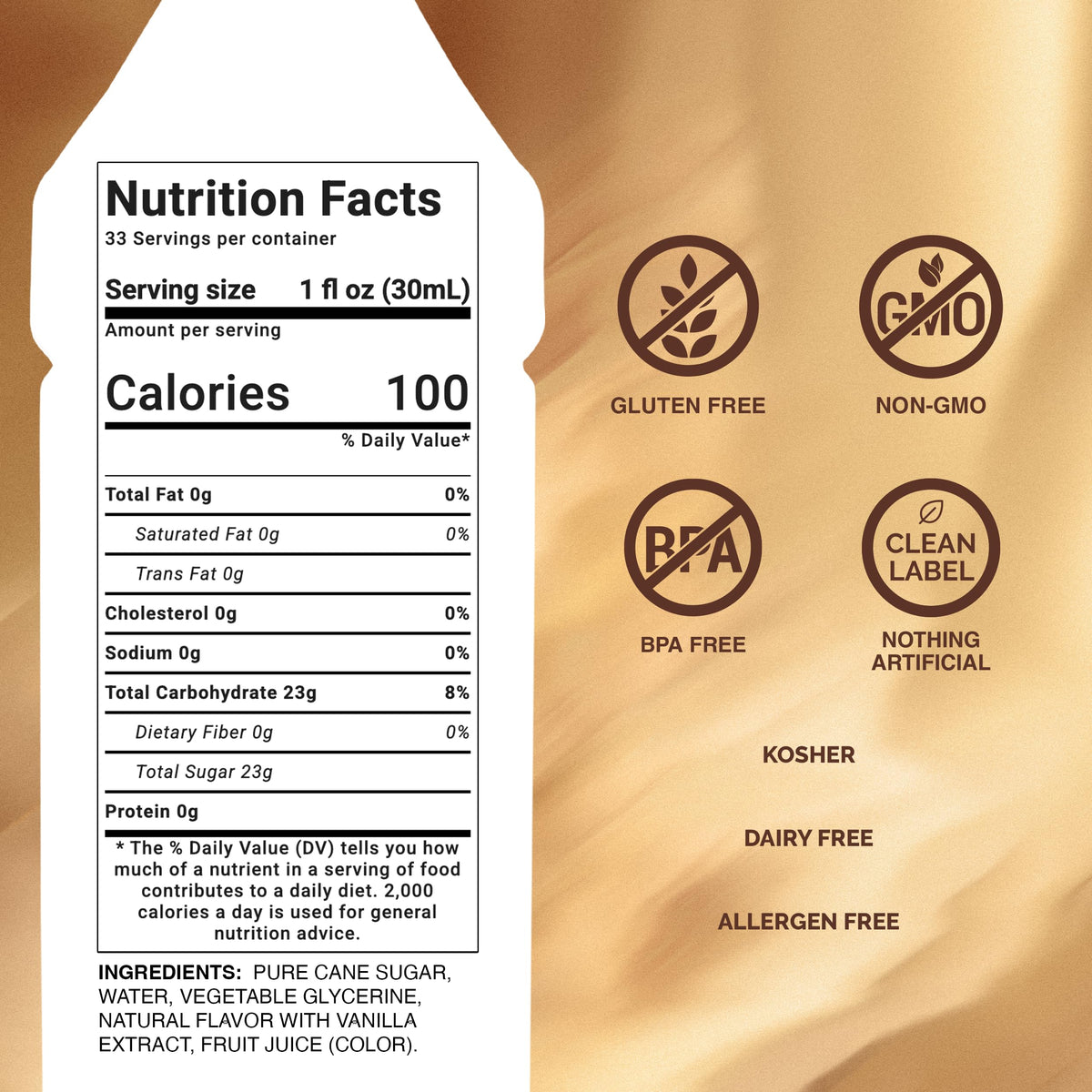 Monin French Vanilla Syrup with BPA-Free Pump – All-Natural, Non-GMO, Gluten-Free, 1L