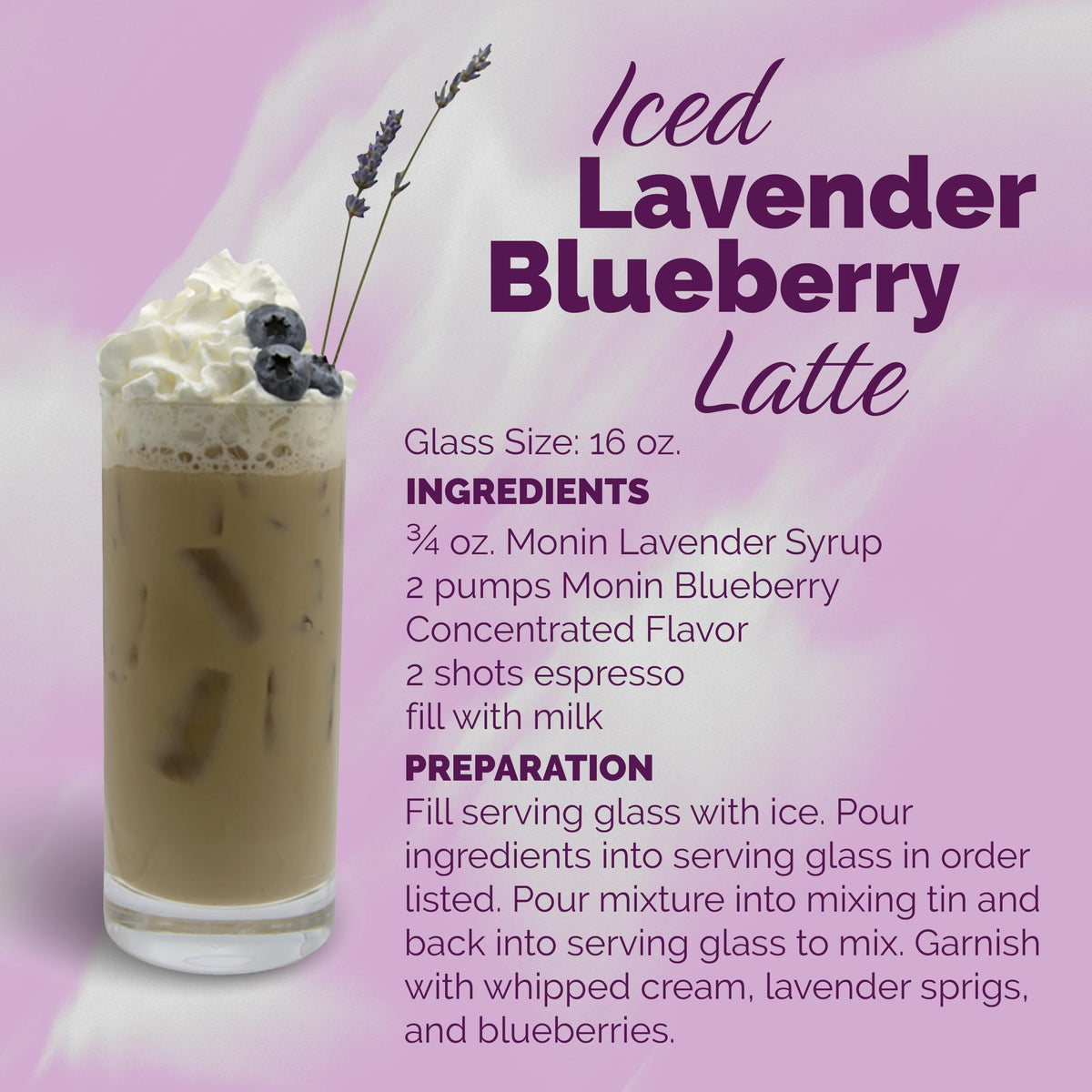 Monin Lavender Syrup with Pump – Floral Flavor for Lattes, Cocktails & More | Clean Label, BPA-Free Bottle
