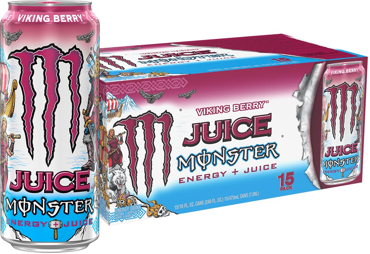 Monster Energy Juice Viking Berry – 16 oz | Nordic Berry Flavored Energy Drink