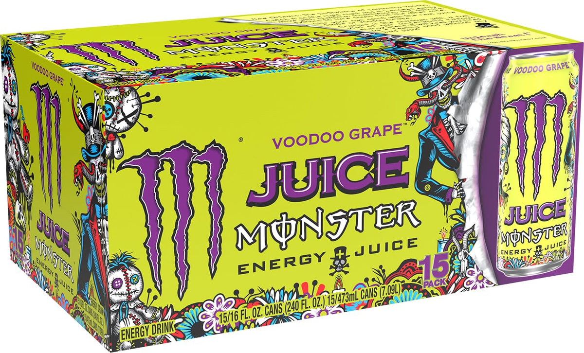 Monster Energy Juice Voodoo Grape – Energy + Juice (16 oz) Pack of 15