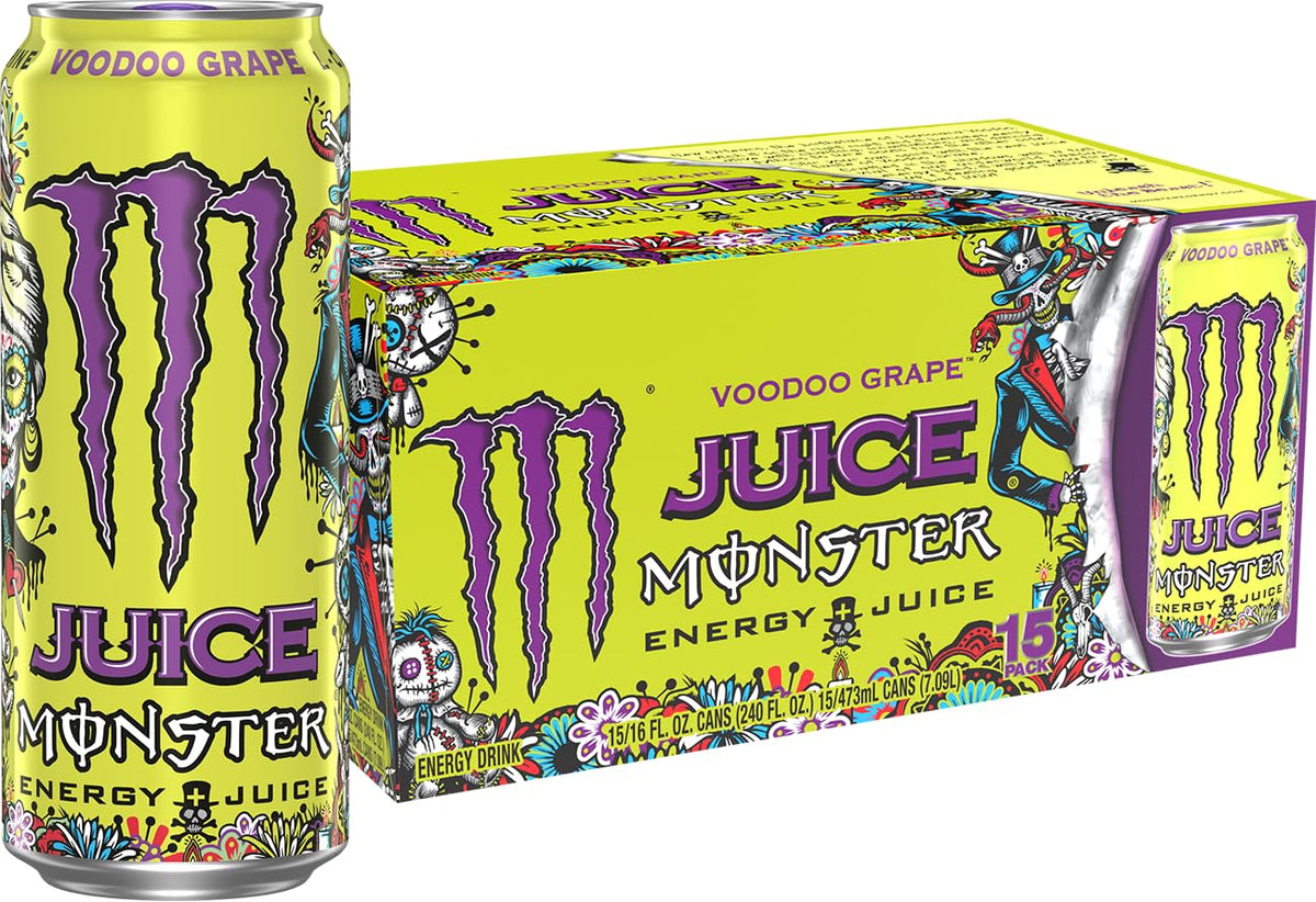 Monster Energy Juice Voodoo Grape – Energy + Juice (16 oz) Pack of 15