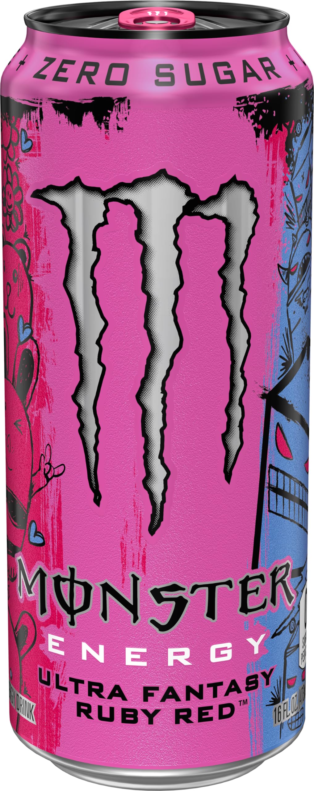 Monster Energy Ultra Fantasy Ruby Red – Zero Sugar Citrus Energy Drink, 16 oz