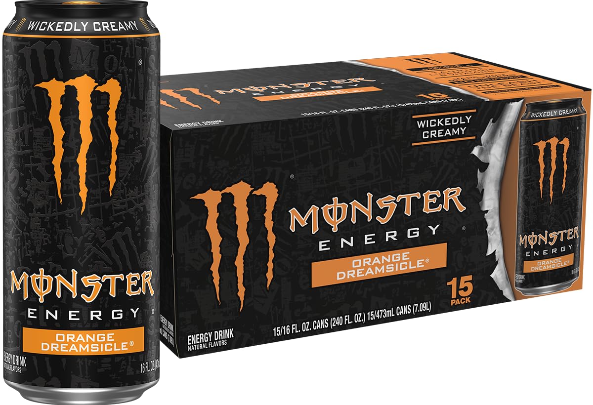 Monster Energy Orange Dreamsicle – 16 oz Can Pack of 15 | Bold Orange Vanilla Energy
