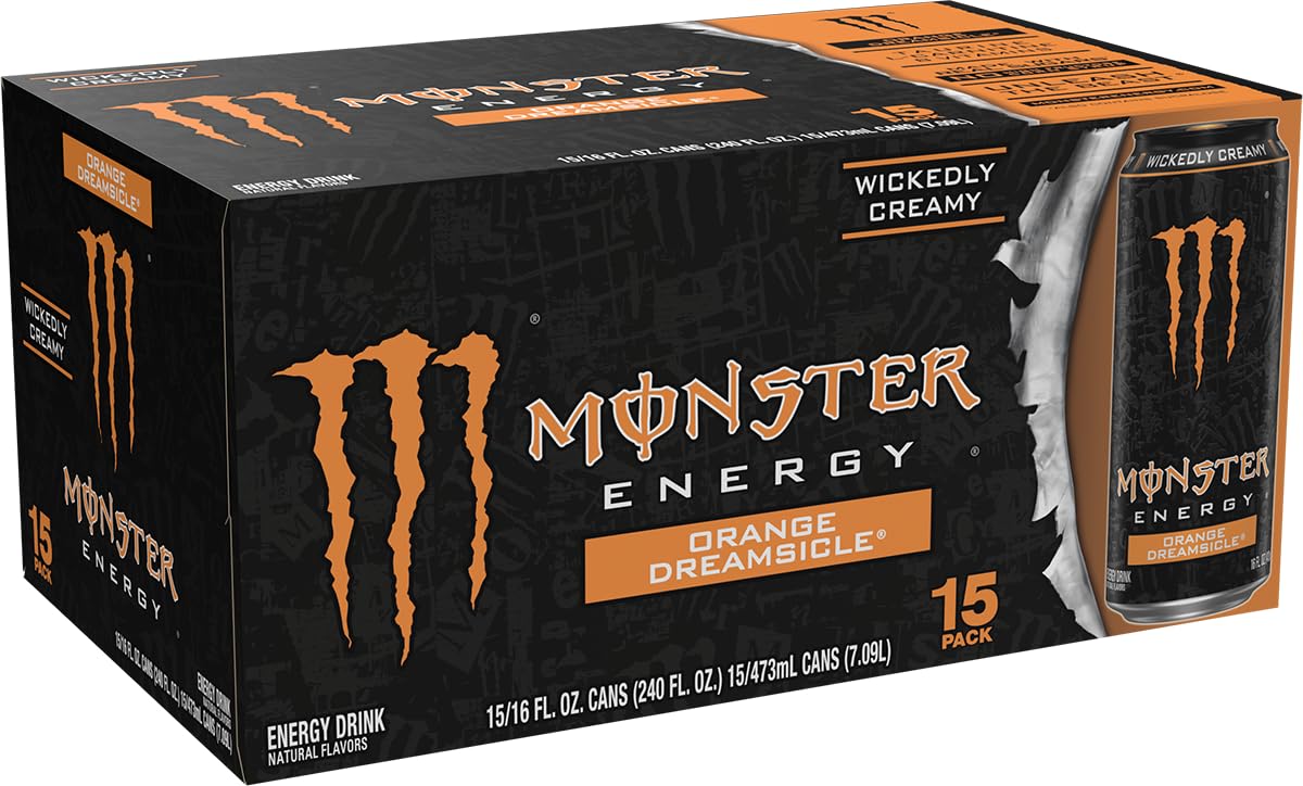 Monster Energy Orange Dreamsicle – 16 oz Can Pack of 15 | Bold Orange Vanilla Energy