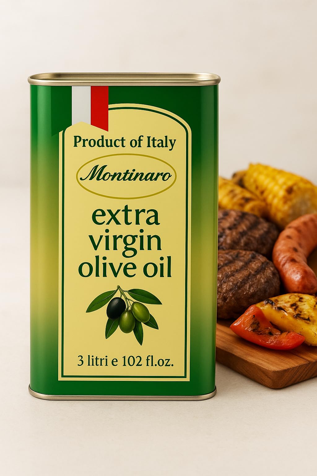 Montinaro Italian Extra Virgin Olive Oil – 3L Tin | Coratina Monovarietal, Cold-Pressed EVOO from Puglia
