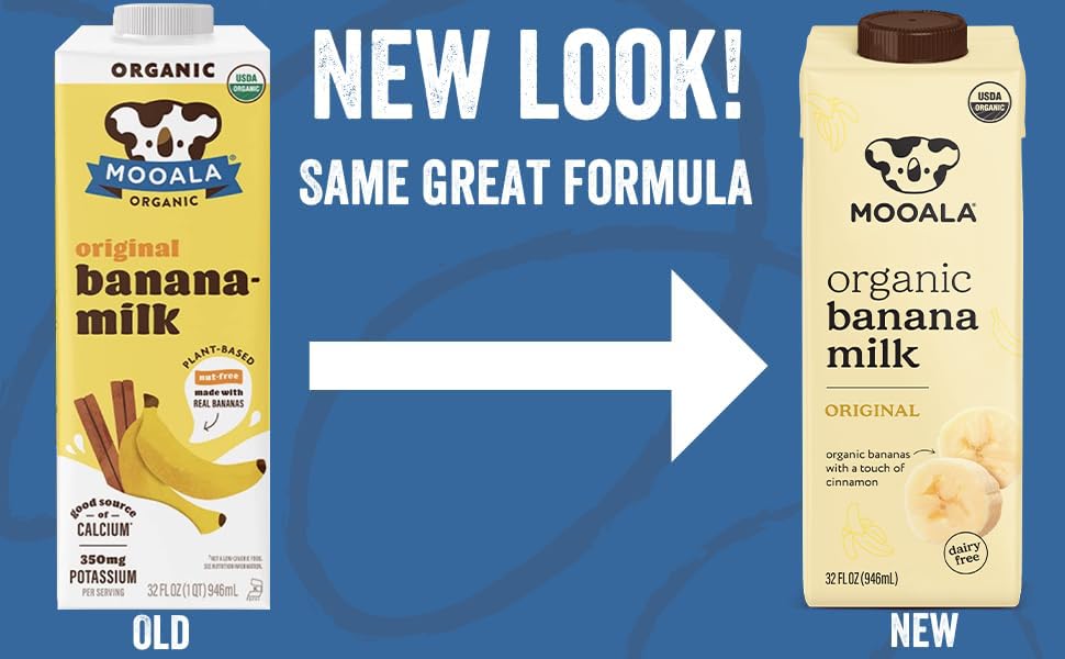 Mooala Organic Original Bananamilk – 32 oz (Pack of 6) | Shelf-Stable Non-Dairy