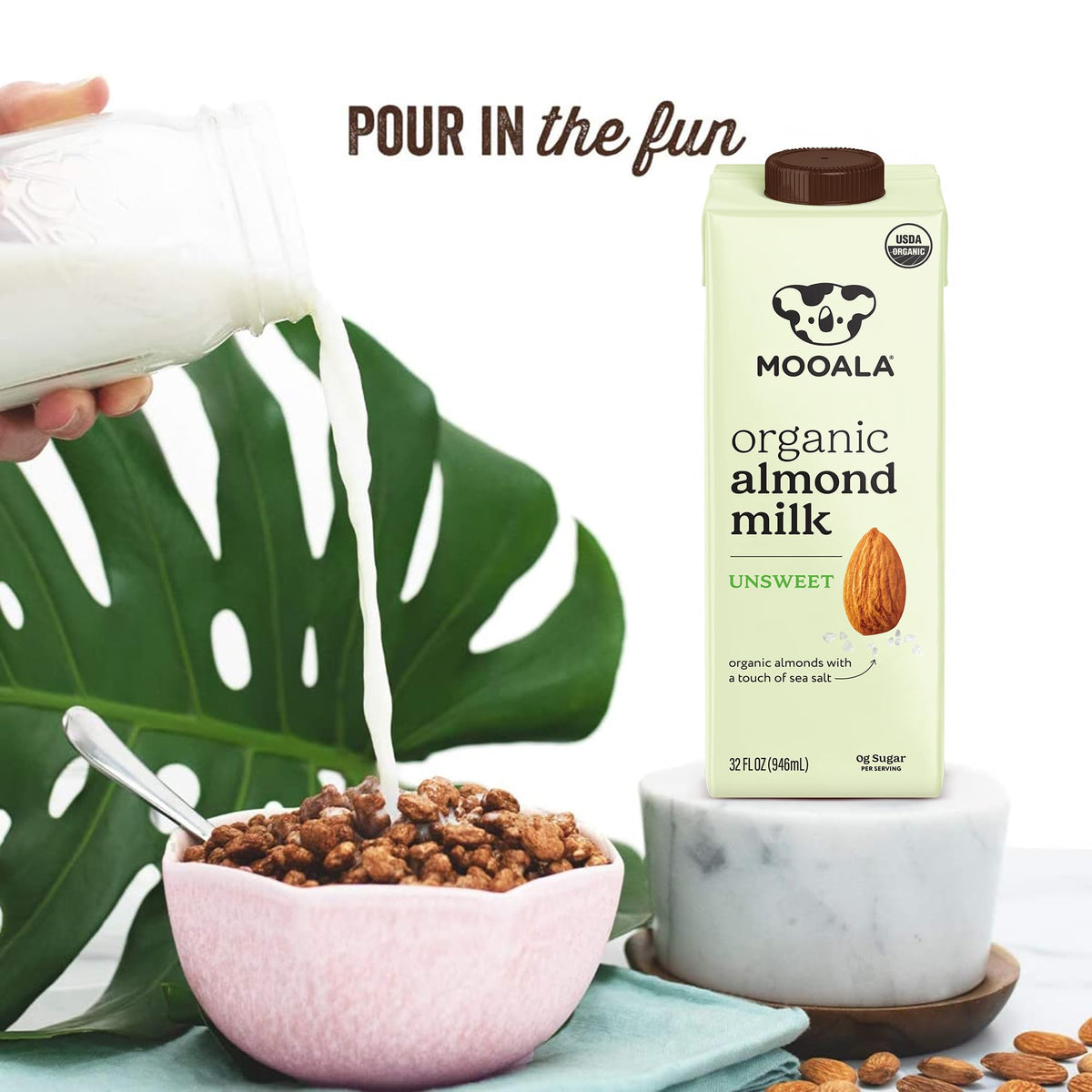 Mooala Organic Almond Milk Unsweetened – 32 fl oz (Pack of 6) | Shelf-Stable, Dairy-Free & Gluten-Free