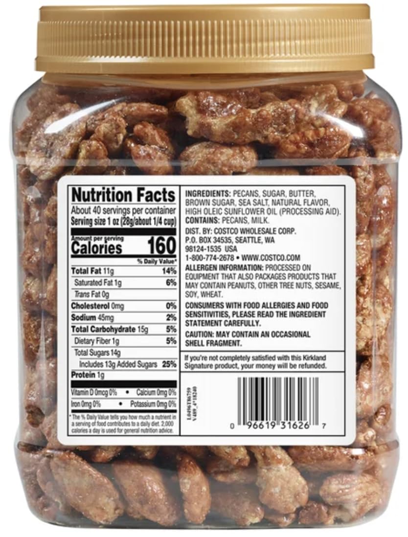 Kirkland Signature Praline Pecans 2.5 lb + MORALZA 200ml Silicone Collapsible Cup Bundle