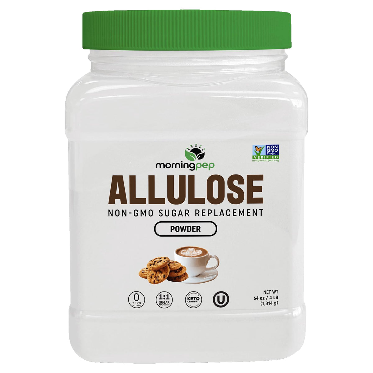 Morning Pep Allulose Sweetener 4 lb – Zero Calorie, Pure, Non-GMO, Keto & Kosher