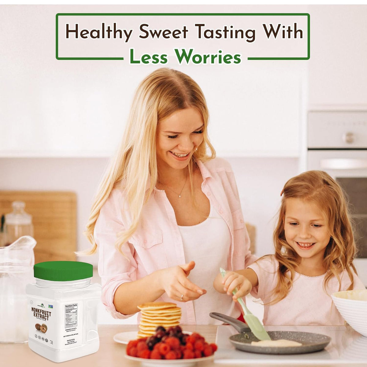 Morning Pep Monk Fruit Sweetener – 100% Pure, Zero Calories, 450+ Servings, Non-GMO, Keto, OU Kosher, 5 oz