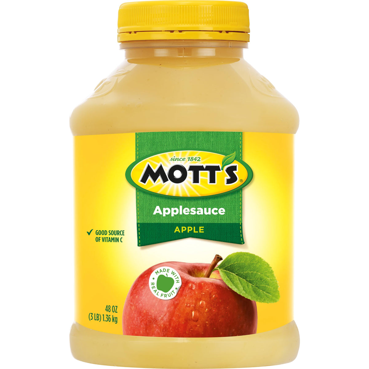 Mott's Applesauce 48-Ounce Jar (Pack of 8) — No Artificial Flavors, Vitamin C Rich, Naturally Fat & Cholesterol Free