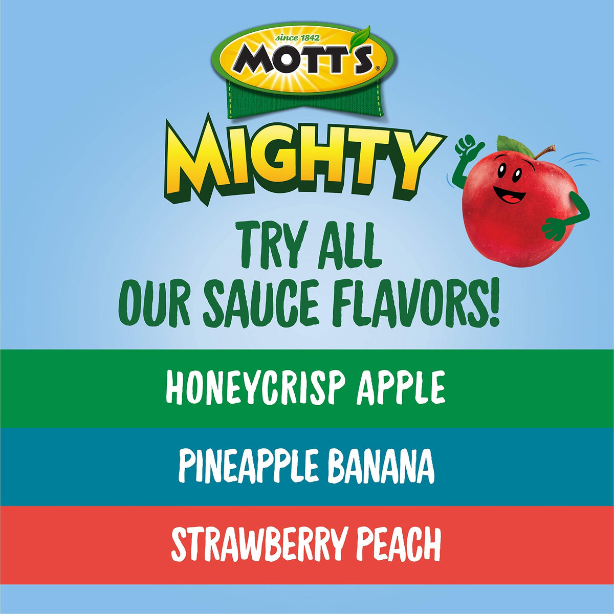 Mott's Mighty Applesauce Variety Pack - 3.2 oz Clear Pouches, 48 Count (4 Packs of 12)