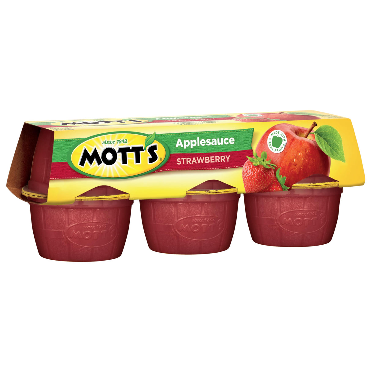 Mott's Strawberry Applesauce 4 oz Cups – 72 Count (12 Packs) | No Artificial Flavors, Vitamin C