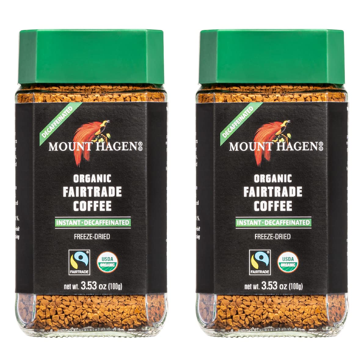 Mount Hagen 2x 3.53oz Organic Freeze-Dried Instant Decaf Coffee