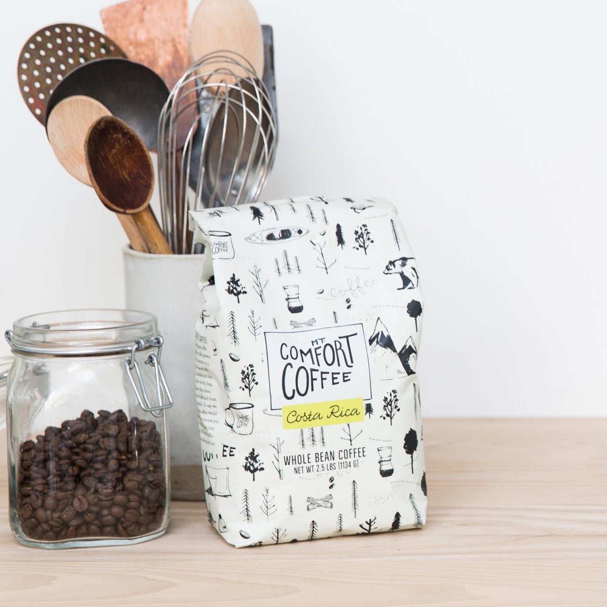 Mt. Comfort Coffee Costa Rica Medium Roast, 2.5 lb – Whole Bean, Sourced from Local Costa Rican Farms