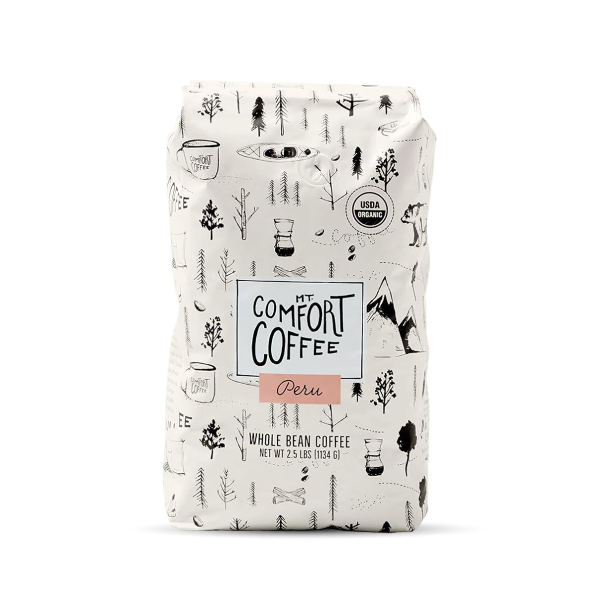 Mt. Comfort Coffee Organic Peru Medium Roast | 2.5 lb Whole Beans