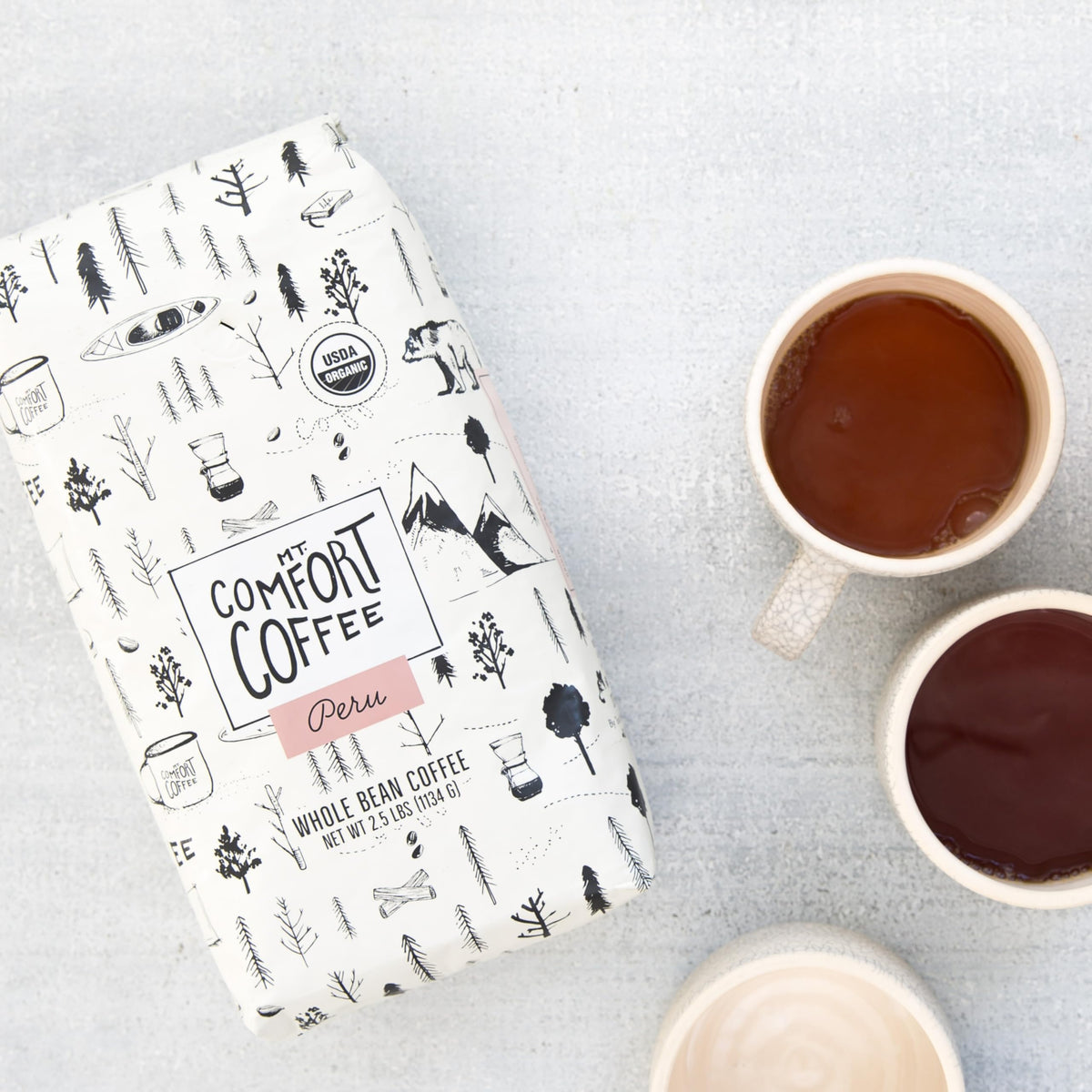 Mt. Comfort Coffee Organic Peru Medium Roast | 2.5 lb Whole Beans