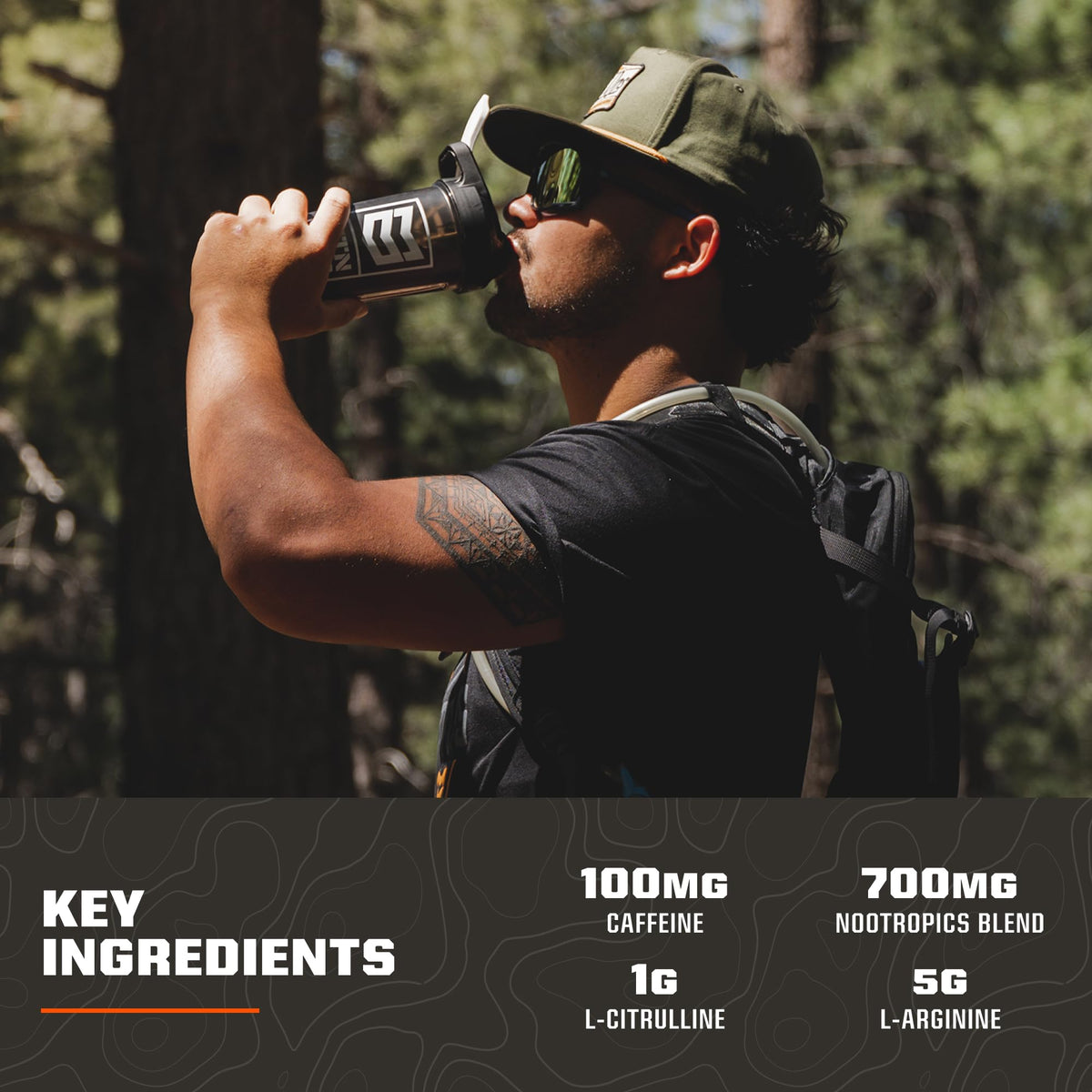 MTN OPS Ignite Lite Sugar Free Energy Drink Powder — 100 mg Caffeine, Nootropic Blend, Raspberry Lemonade, 45 Servings