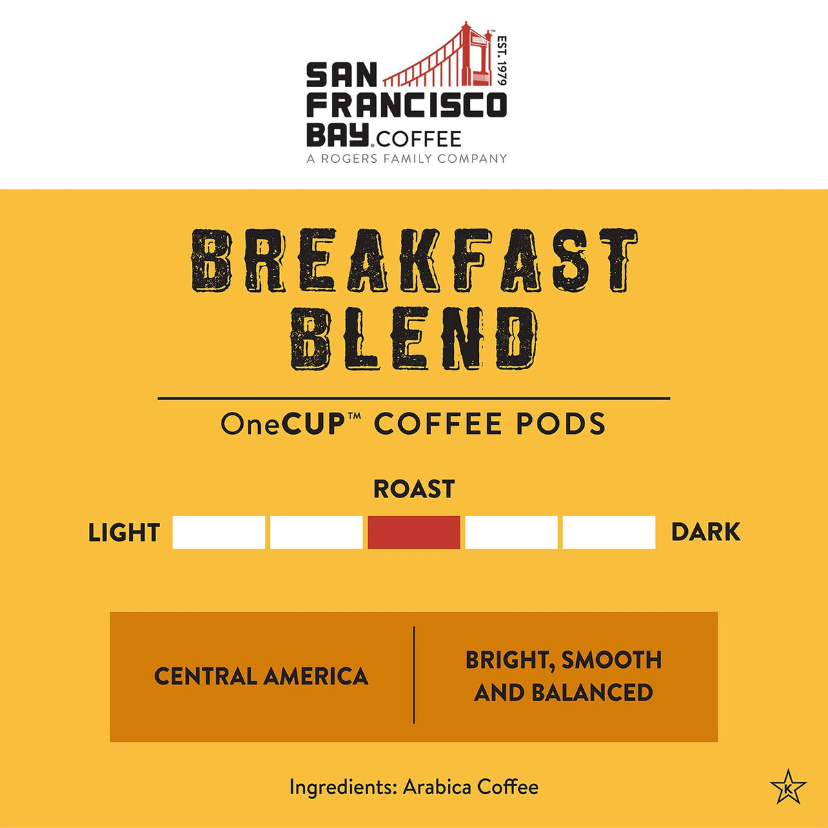 SF Bay Breakfast Blend OneCup Pods – 72 Count Compostable, K-Cup Compatible | Mugs N Coffee