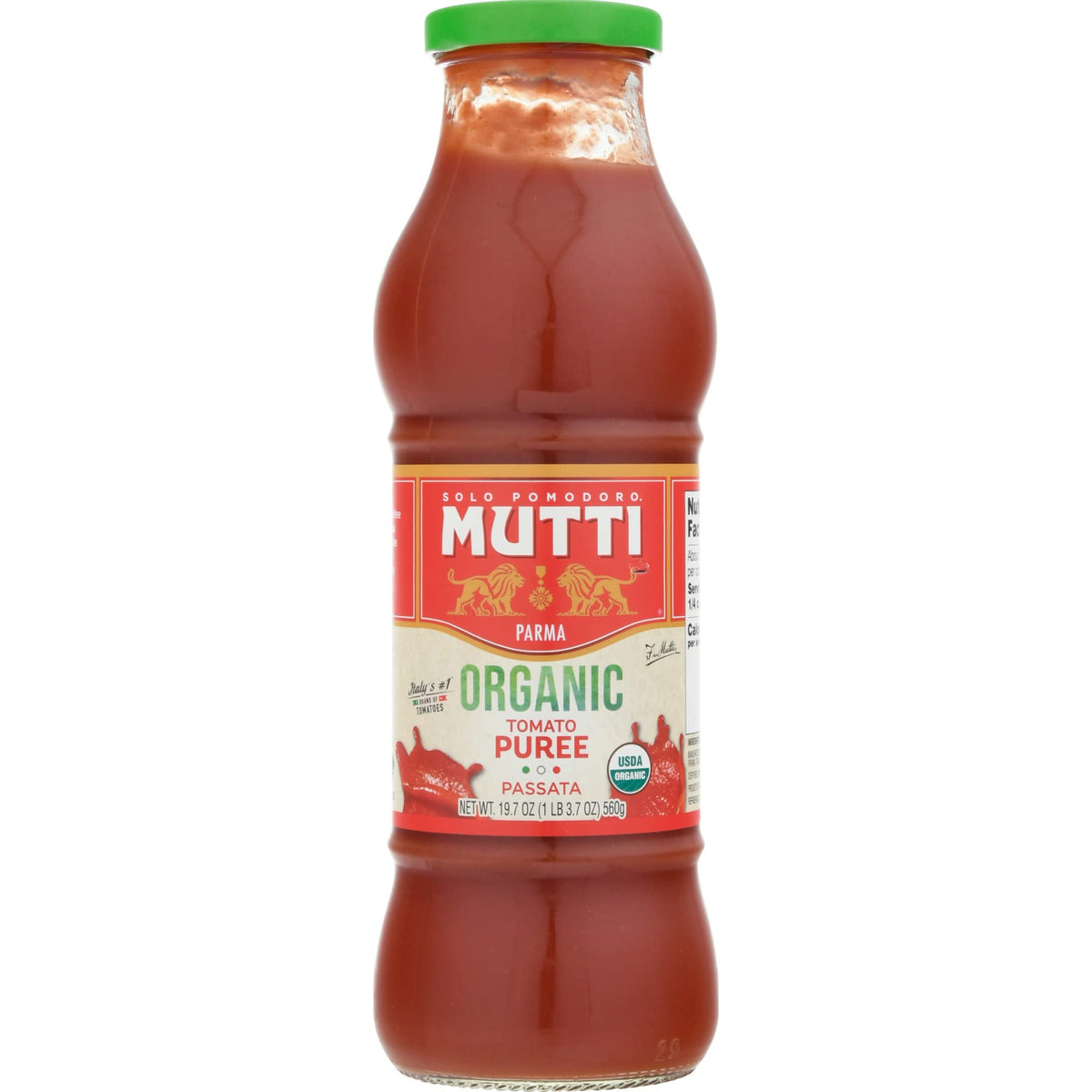 Mutti Organic Tomato Puree (Passata) – 19.7 oz x6 | Italy's #1 Tomato Brand | No Additives or Preservatives