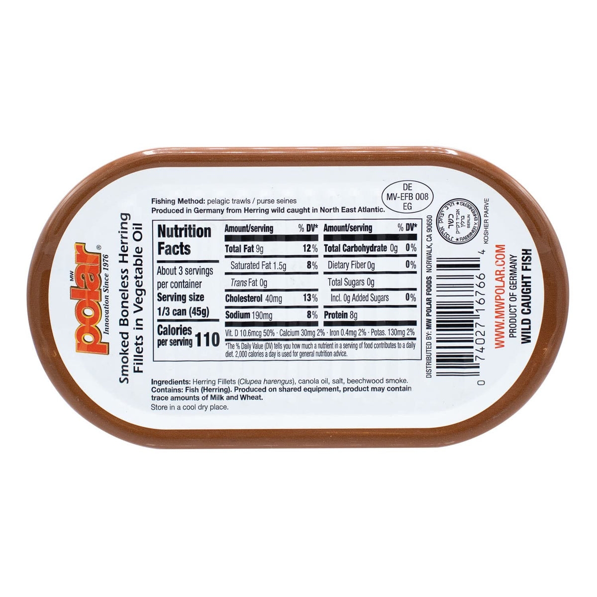 MW Polar Smoked Herring in Vegetable Oil, 6.7 oz – Pack of 12