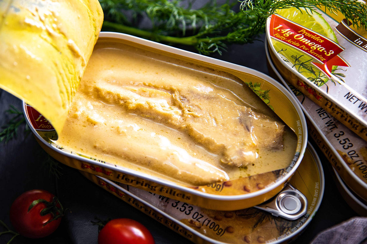 MW Polar Herring in Mustard Sauce, 3.5 oz (Pack of 18) – Omega-3 Rich, Hand-Packed