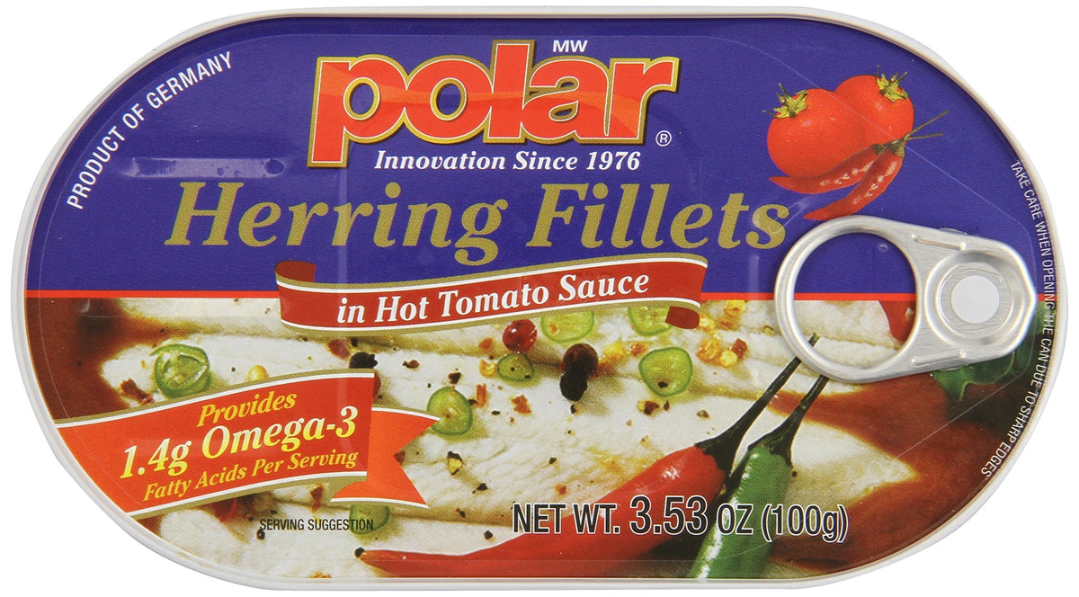 MW Polar Herring, Hot Tomato Sauce, 3.53-Ounce (Pack of 18) | Wild-Caught, German Quality