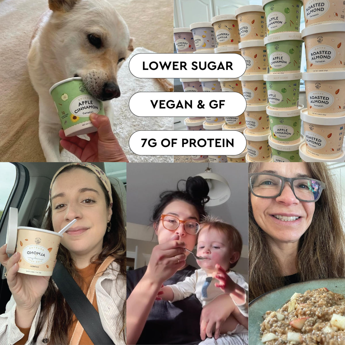 Mylk Labs Banana Nut Protein Oatmeal Cups – Whole Grain, Gluten Free, Vegan, 7g Protein, 6g Fiber (6 Pack)