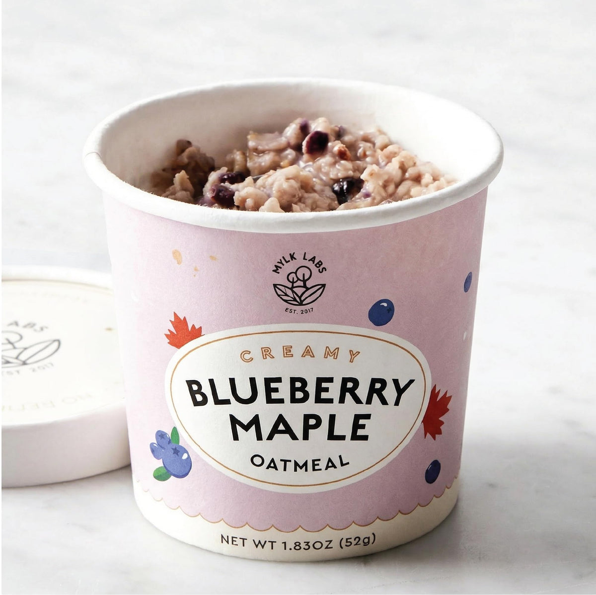 MYLK LABS Blueberry Maple Protein Oatmeal Cups – Gluten Free, Vegan, High Fiber, 6 Pack