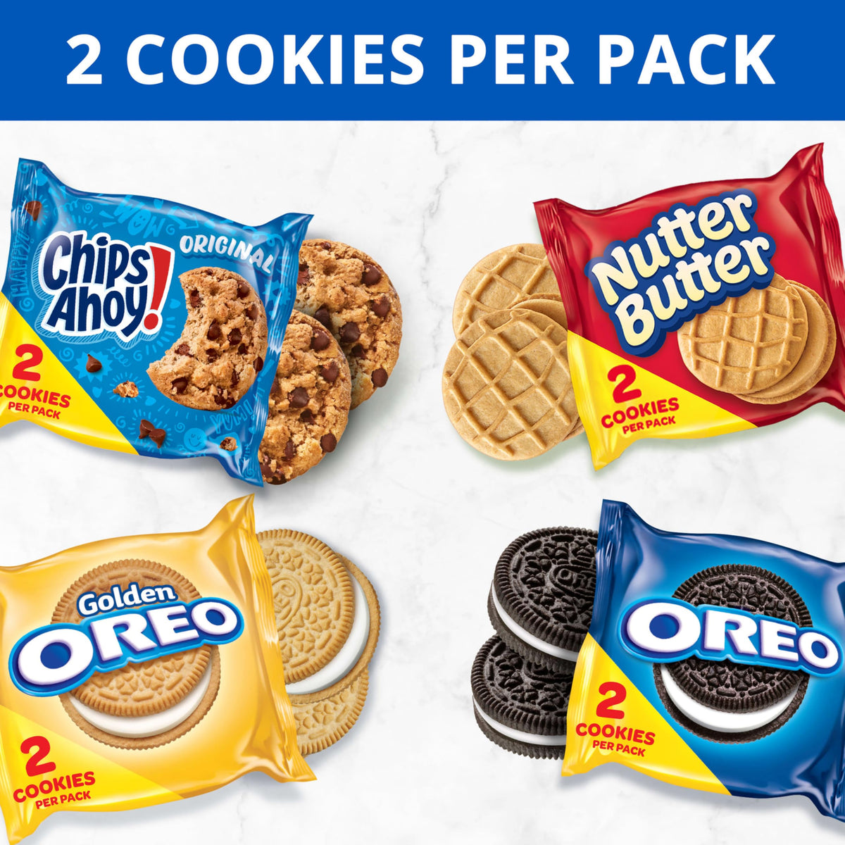 Nabisco OREO Original & Golden, CHIPS AHOY!, & Nutter Butter Variety Pack – 56 Snack Packs