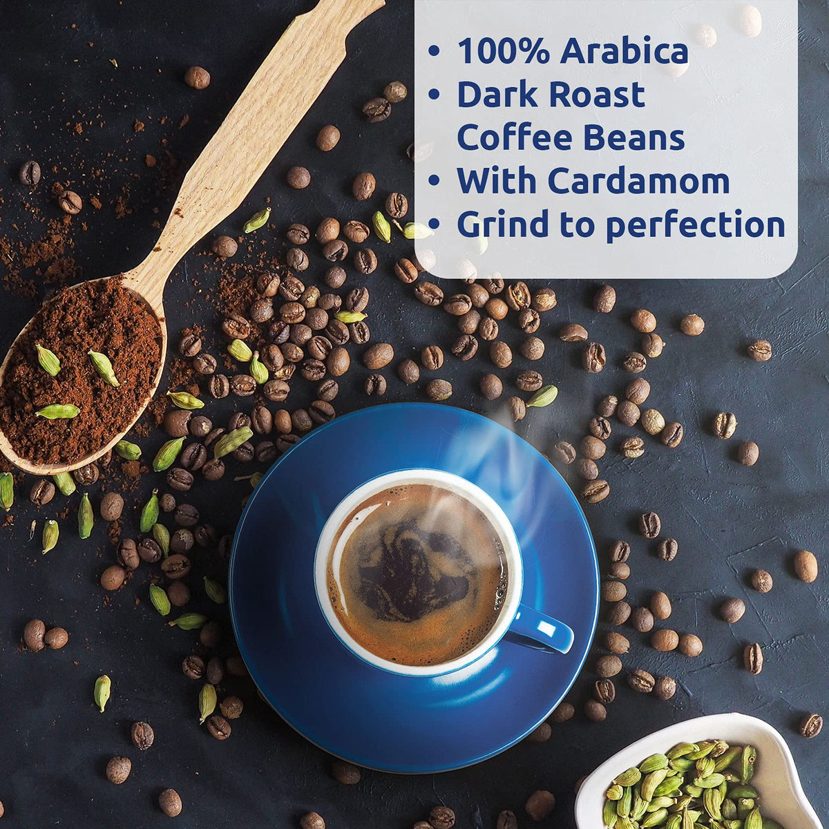 Najjar Cafe Classic Cardamom Turkish Coffee 450g Pack of 2 | 100% Arabica