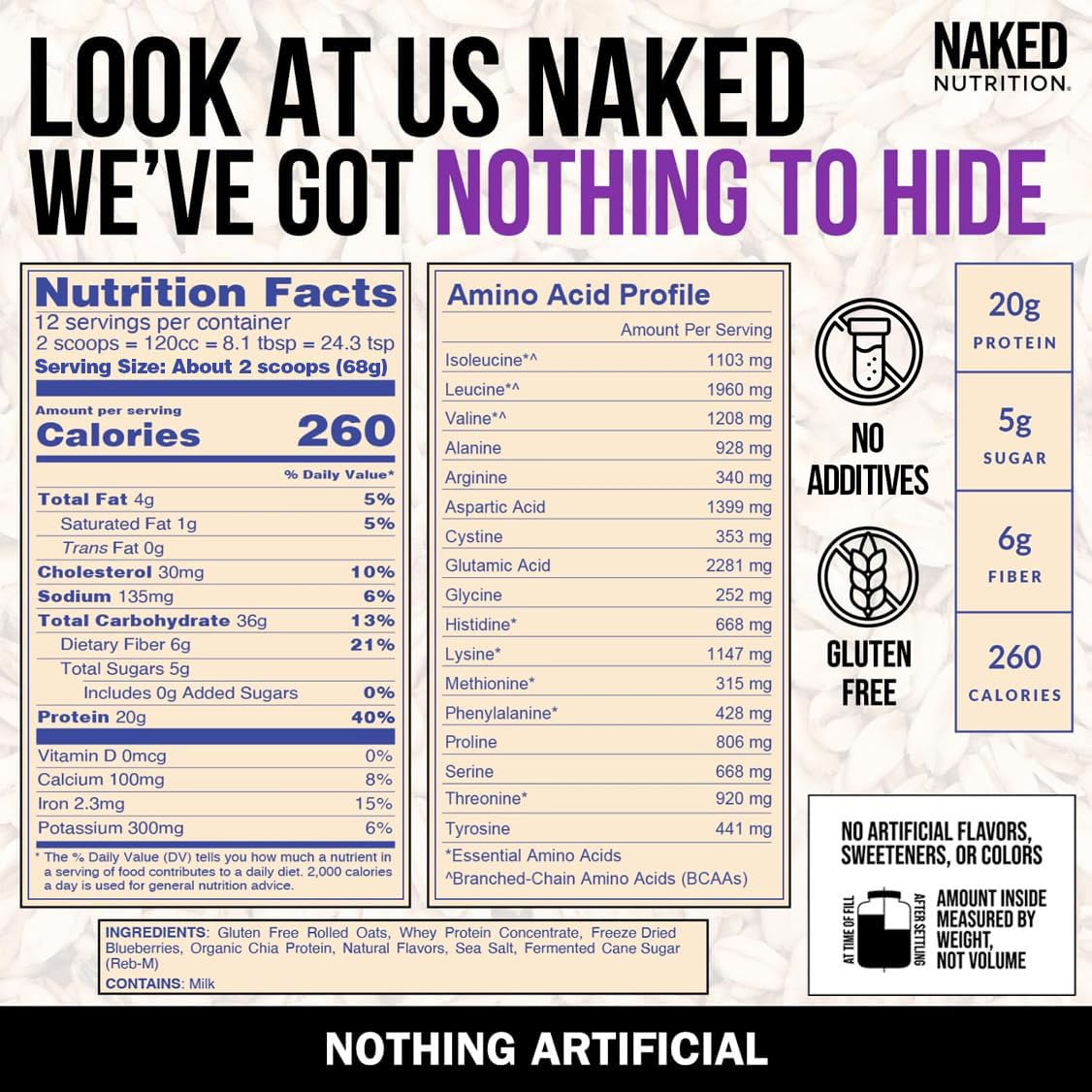 Naked Oats Blueberry Cobbler Overnight Oats – 20g Protein, Gluten Free