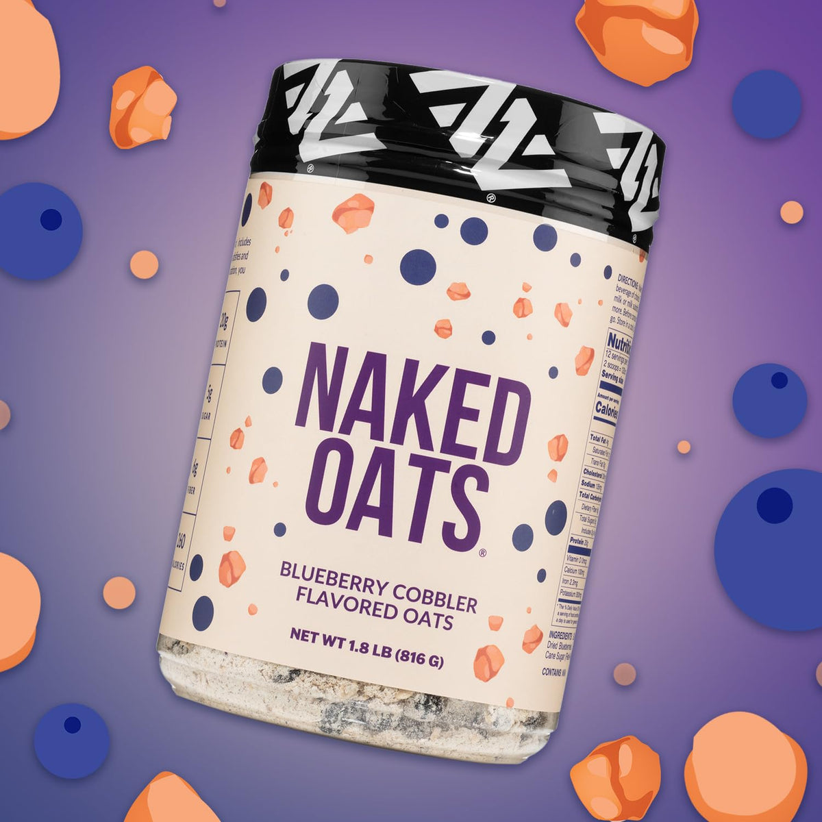 Naked Oats Blueberry Cobbler Overnight Oats – 20g Protein, Gluten Free