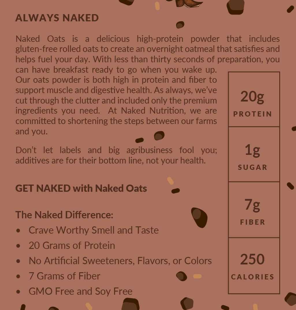 NAKED Oats Double Chocolate Overnight Oats – 20g Grass-Fed Protein, Gluten-Free