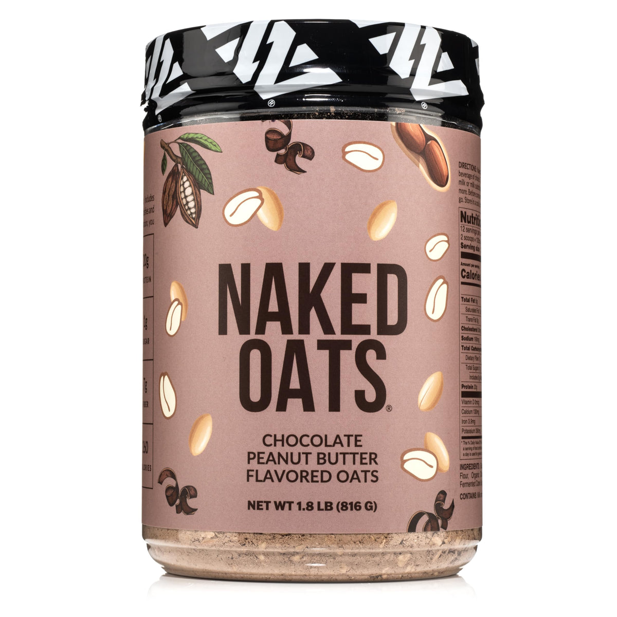 NAKED Oats - Chocolate PB Overnight Oats | 20g Grass-Fed Protein, Gluten-Free, Non-GMO, 12 Servings