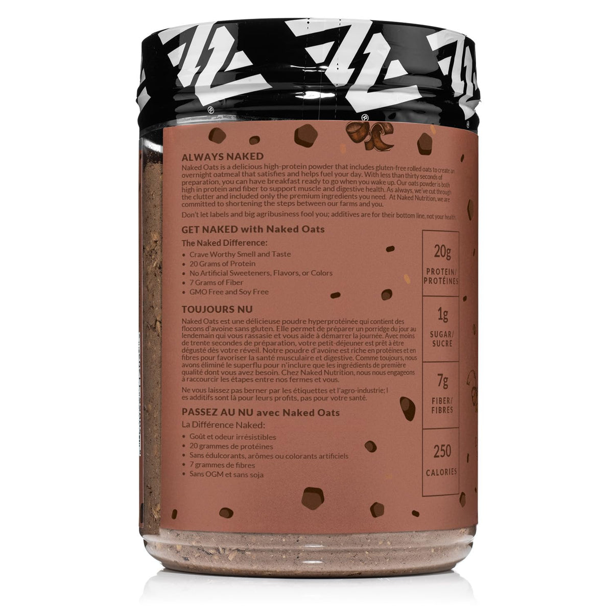 NAKED Oats Double Chocolate Overnight Oats – 20g Grass-Fed Protein, Gluten-Free