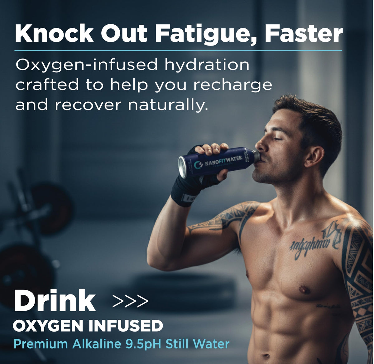 NANO FIT WATER - Oxygen Infused Alkaline Still Water in 16 oz Aluminum Bottle (12 Pack)