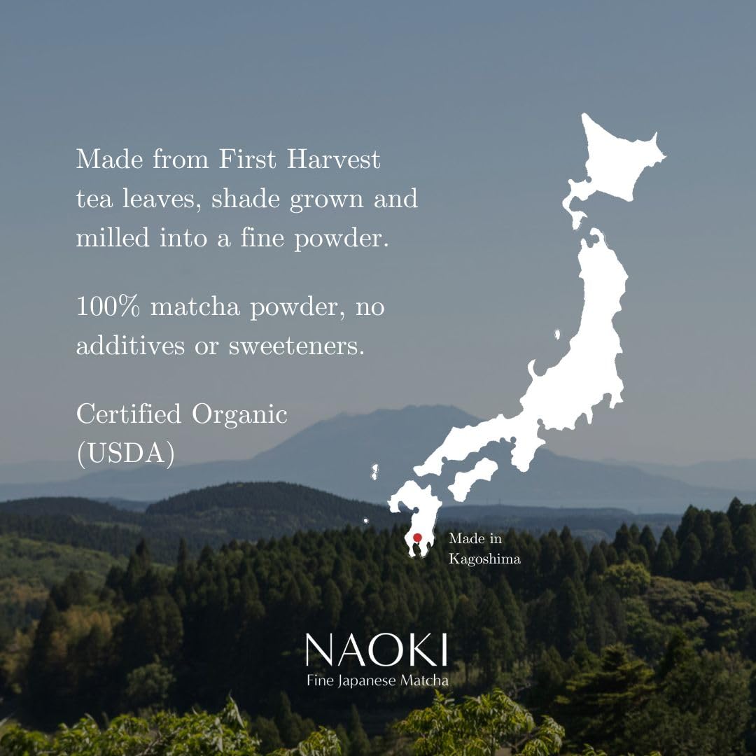 Naoki Matcha Organic Ceremonial First Spring Blend – First Harvest Kagoshima Matcha Powder (40g)