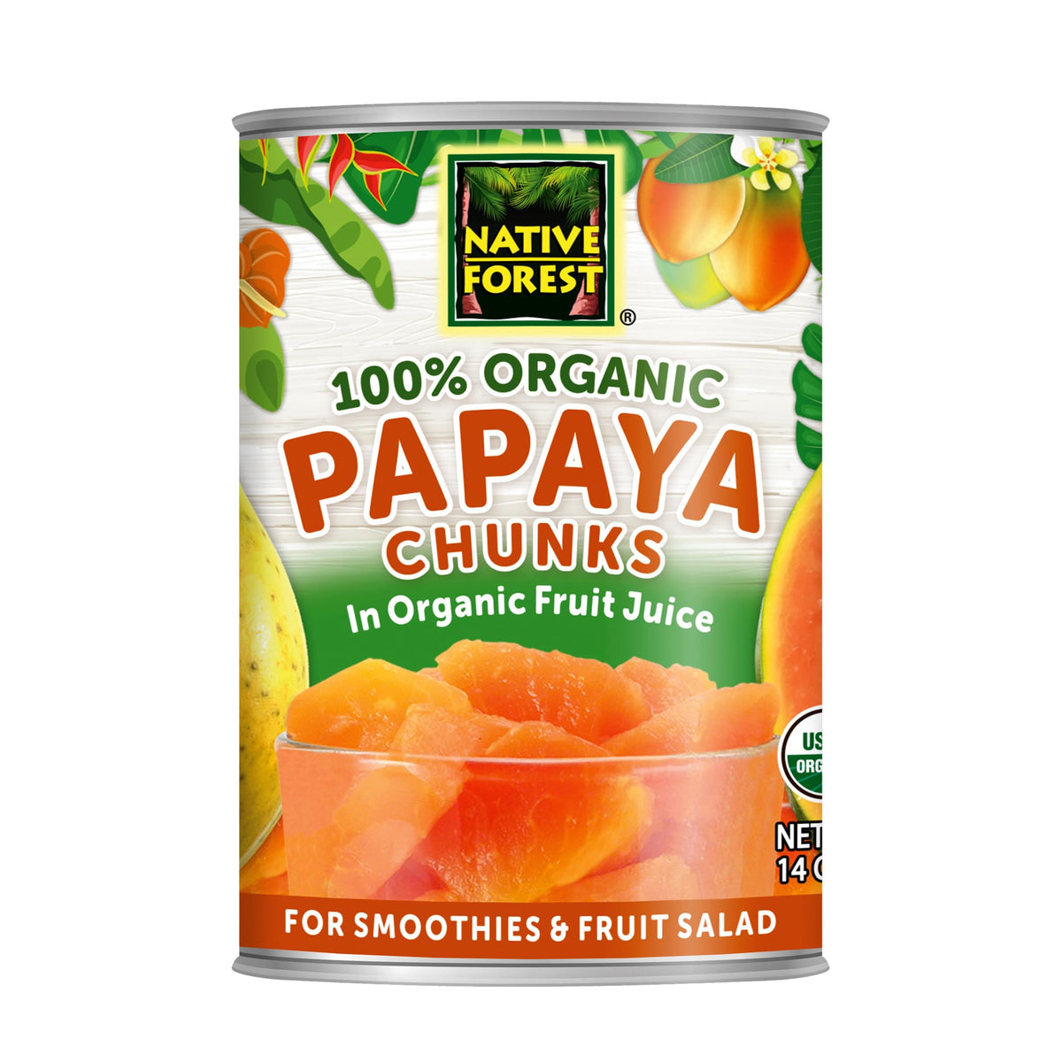 Native Forest Organic Papaya Chunks in Fruit Juice – 14 Oz Can (Pack of 6) | Non-GMO, Vegan