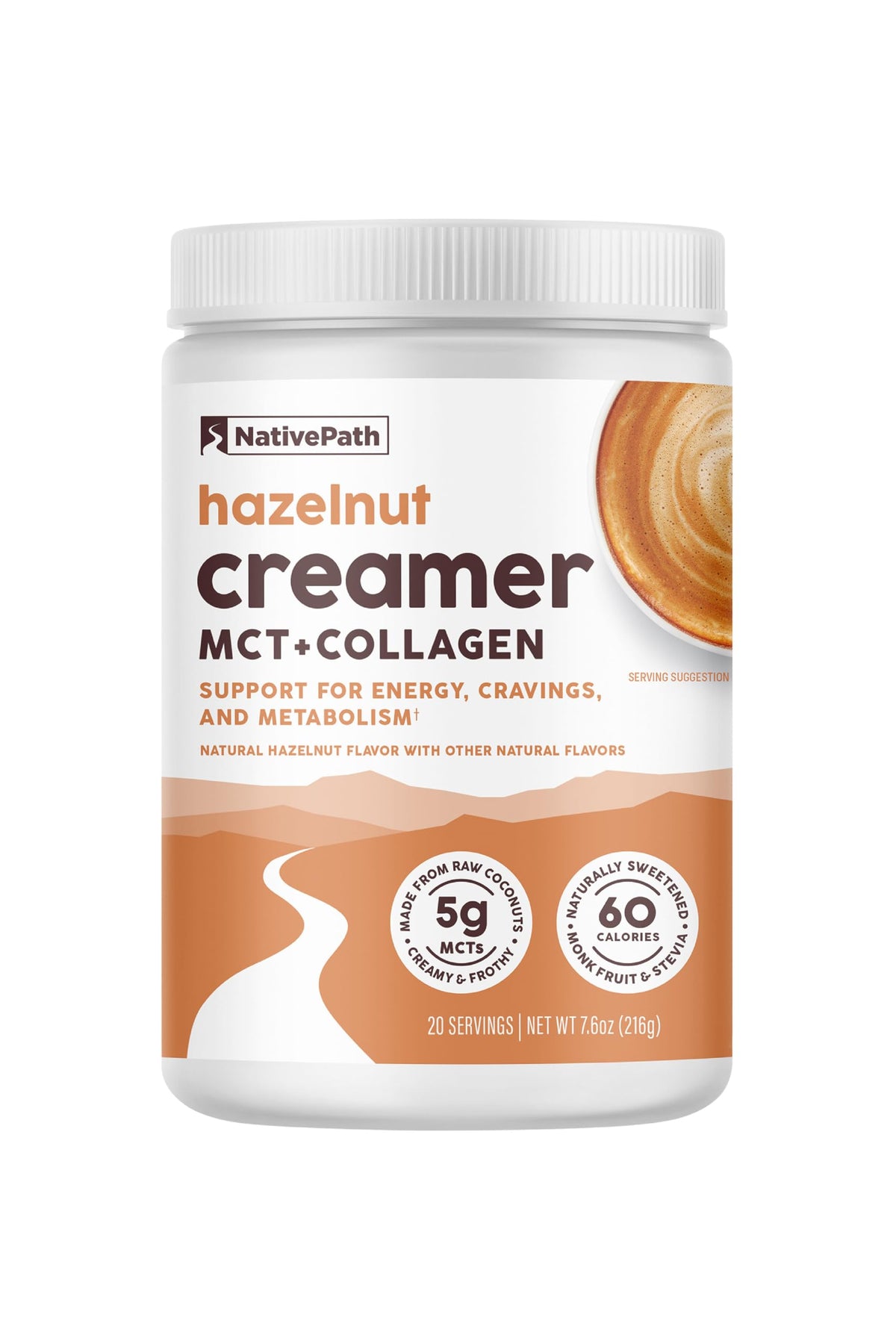 NativePath Keto Coffee Creamer Powder Hazelnut — Non-Dairy, Low Sugar