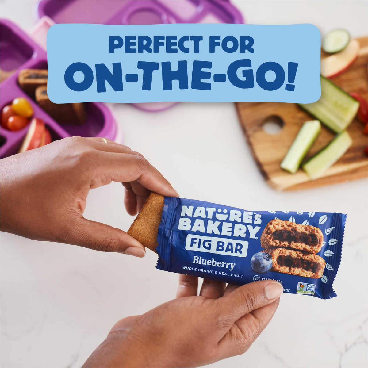 Nature's Bakery Whole Wheat Blueberry Fig Bars – Real Fruit, Vegan, Non-GMO, 6 Pack