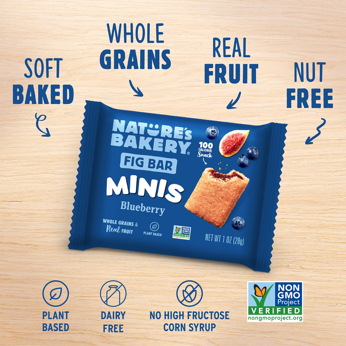 Nature's Bakery Fig Bar Minis - Blueberry, Whole Grain, 6-Pack (10 oz)
