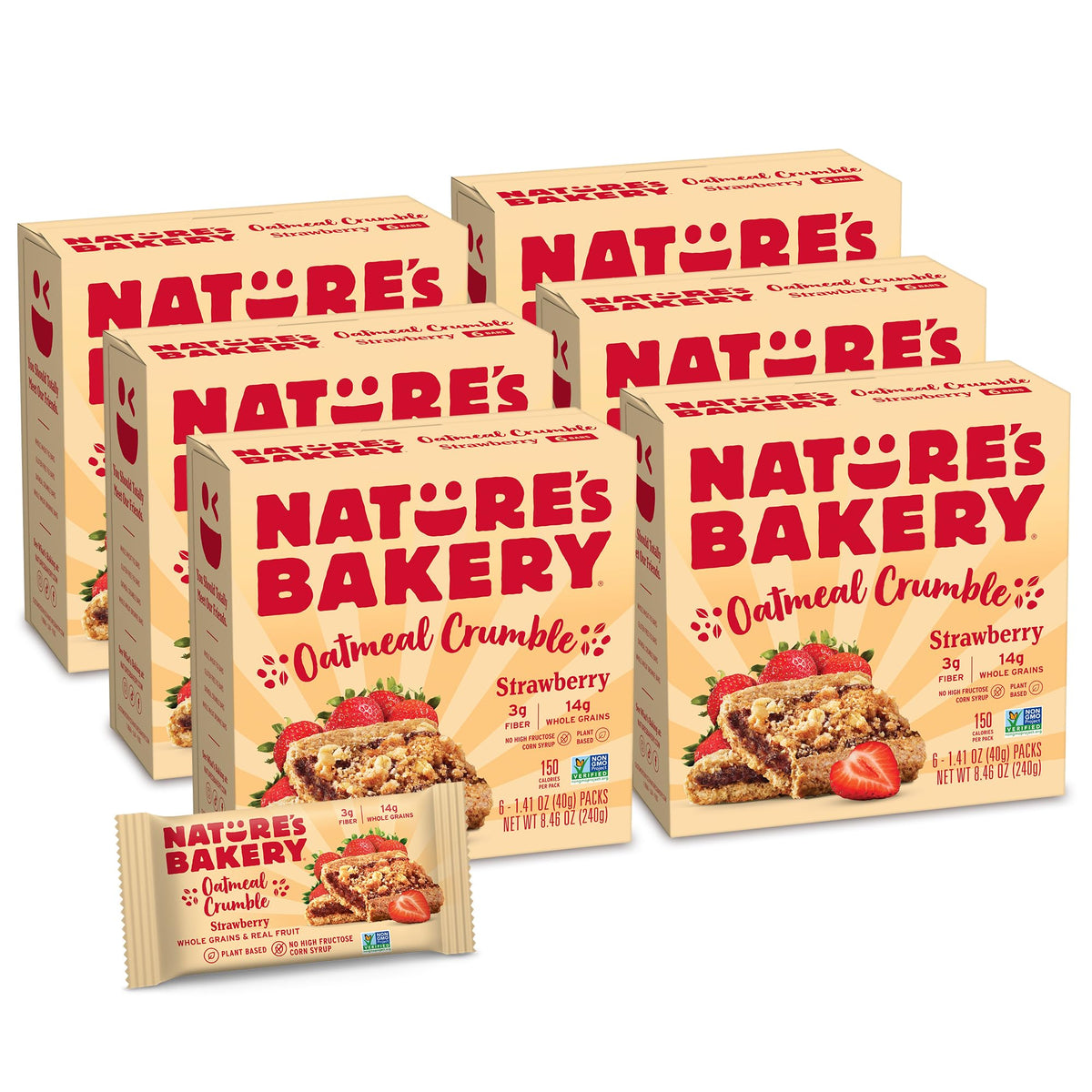 Nature's Bakery Oatmeal Crumble Bars – Strawberry, Real Fruit, Vegan & Non-GMO (36 Count)